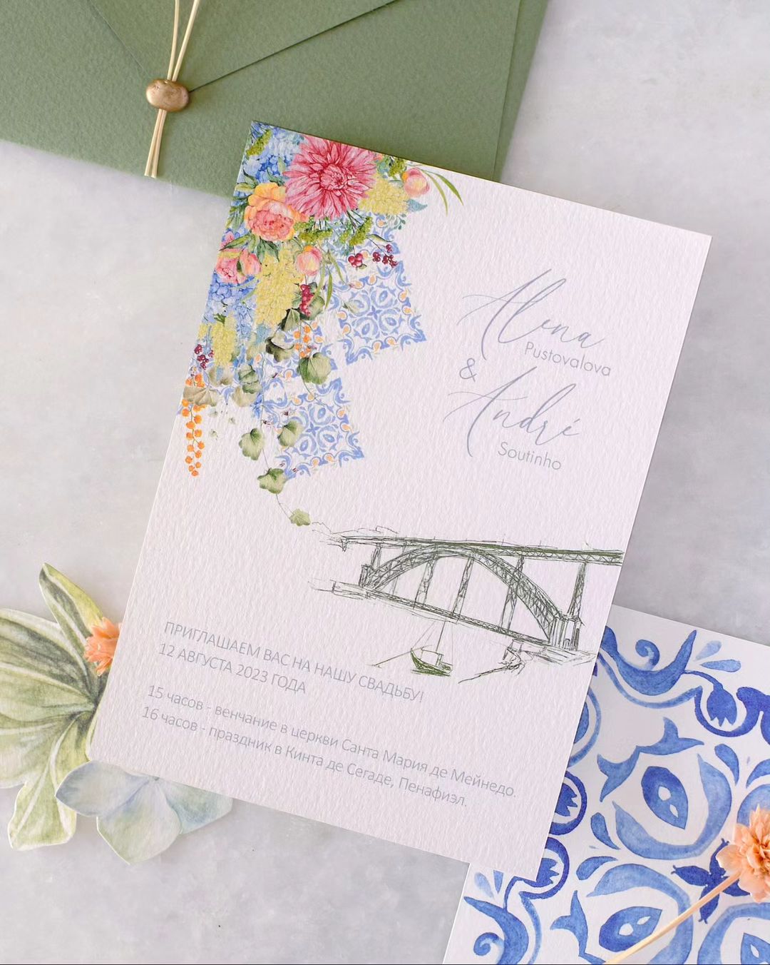 Elements of Portugal on your stationary by A PAJARITA | Wedding Invitations & Stationery